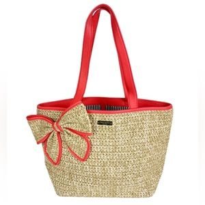 Kate spade straw bag with bow Clearance